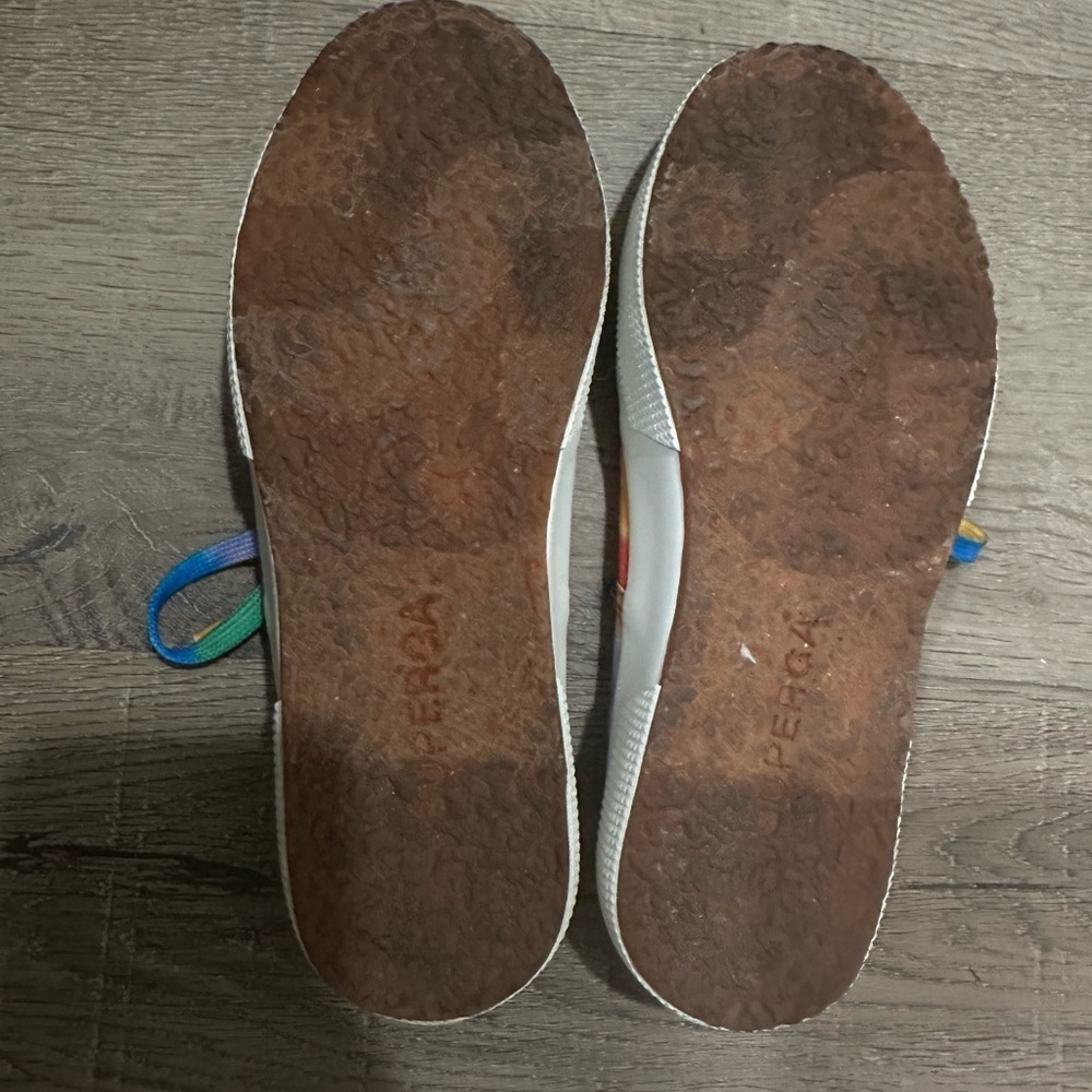 Like New tie dye Superga slip on sneakers 36 6 red blue green yellow purple pink - Picture 12 of 12